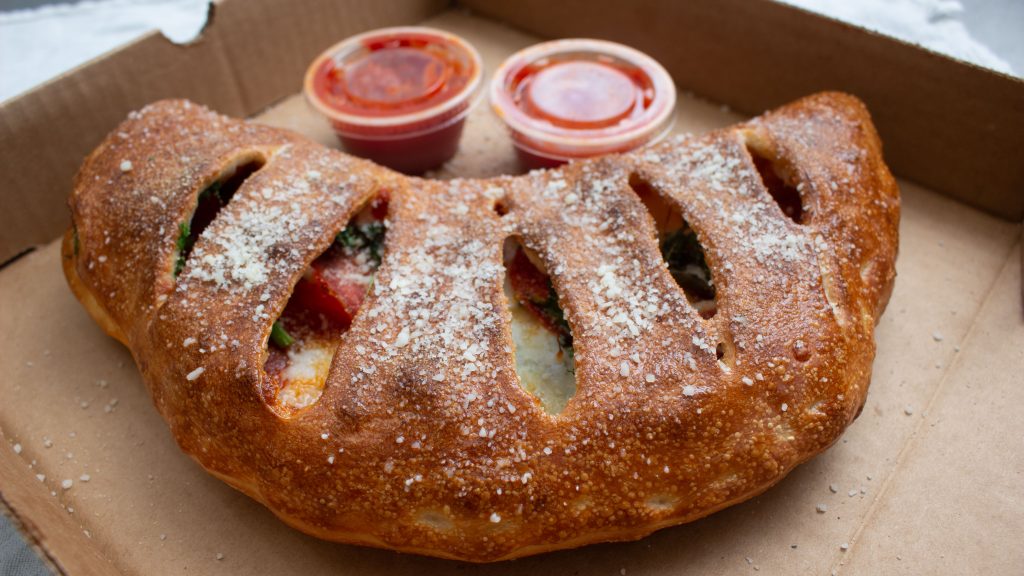 Calzone with pizza sauce